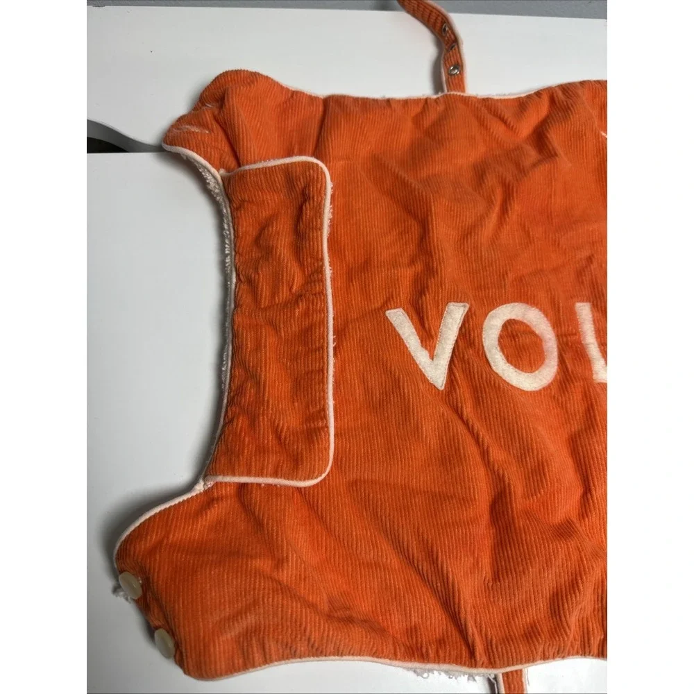 Vintage Dog Outfit Sweater‎ Tennessee Vols Orange 50s 60s Corduroy Small